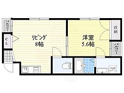 メゾン・ド・リベルテ1 1LDKの間取図画像