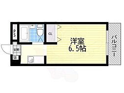 シャルム都島 1Kの間取図画像