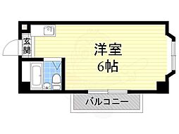 コスモレヂデンス千林 ワンルームの間取図画像