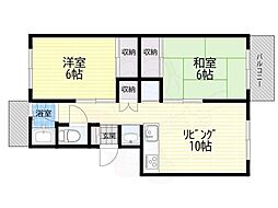 都島コーポ 2LDKの間取図画像