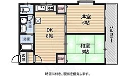 ウエルス・アベニュー 2DKの間取図画像