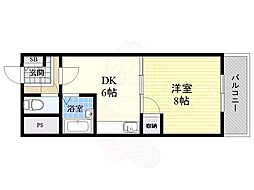 雅叙園ハイツ 1DKの間取図画像