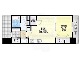 プレサンスロジェ都島本通EAST 1LDKの間取図画像