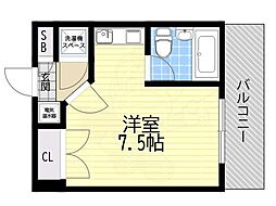 フォーラム都島内代駅前 ワンルームの間取図画像