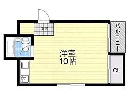 メゾンドール高殿 ワンルームの間取図画像
