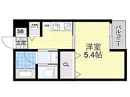 エム・ステージ毛馬町 1Kの間取図画像
