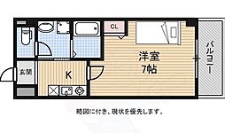 パーラム関目 1Kの間取図画像