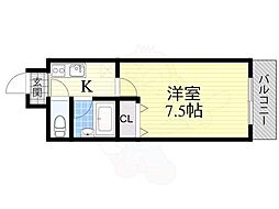 アーバン千林A 1Kの間取図画像
