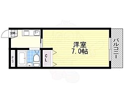 シャルム都島 1Kの間取図画像