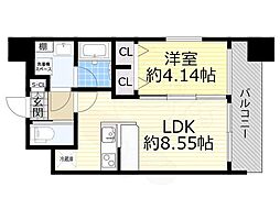 PREGIO城北 1LDKの間取図画像
