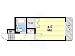 メゾンオーク毛馬 1Kの間取図画像