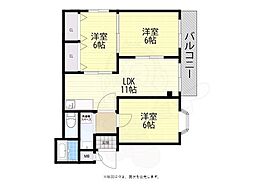 アフロディーテ毛馬 3LDKの間取図画像