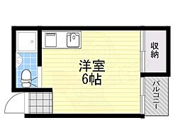 ミキモトビル ワンルームの間取図画像