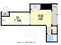 プレジデント千林 1Kの間取図画像