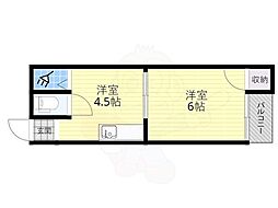 クオーレ成育 1DKの間取図画像
