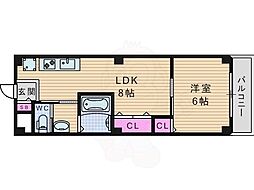 ロイヤルハイム八芳園 1LDKの間取図画像