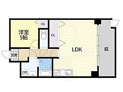 サンロイヤル都島本通 1LDKの間取図画像