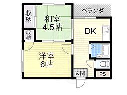 アクアハイム2 2DKの間取図画像