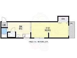 テラニシハイツ 1DKの間取図画像