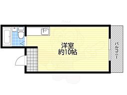 都島ハイツ ワンルームの間取図画像