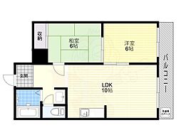 和ハイツ2 2LDKの間取図画像