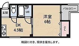 ヴィラ盛都2 3階1DKの間取り