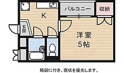 Osaka Metro今里筋線 関目成育駅 徒歩6分の賃貸マンション 4階1Kの間取り