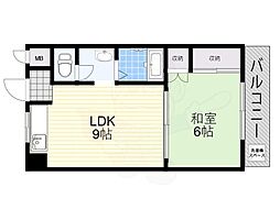 新成ハイツ 2階1LDKの間取り
