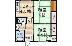 マンション南風 2DKの間取図画像