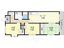 セントポリア豊中 3階3LDKの間取り