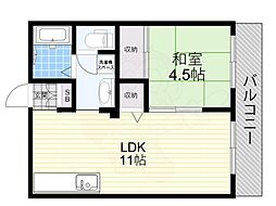 典正橋ハイツ 1LDKの間取図画像