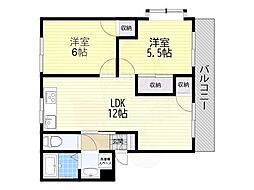 グローパレス2 2LDKの間取図画像