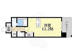 ラドゥセール豊中南 ワンルームの間取図画像
