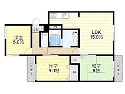 ガーデンハイツオカマチ 3LDKの間取図画像