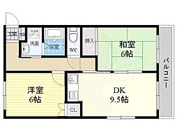 エトワール 2DKの間取図画像