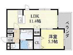 ヘーベルメゾン長興寺 1LDKの間取図画像