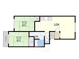 パープルコーポ 2LDKの間取図画像