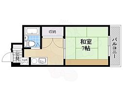 ハウゼ南豊中 1Kの間取図画像