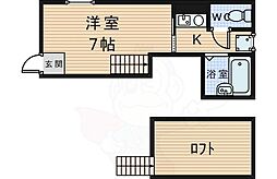 シャトーイン蛍池 1Kの間取図画像