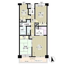 高田馬場パーク・ホームズ 3LDKの間取図画像