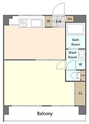 戸塚ハイツA棟 1Kの間取図画像