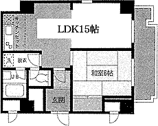 三越東中野マンション 1LDKの間取図画像