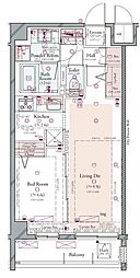 コンシェリア目白ザグランドレジデンス 1LDKの間取図画像