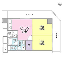 ファーストシティ上落合 2DKの間取図画像