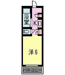 プレアール新外 4階1Kの間取り