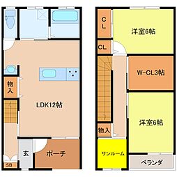 マイルストーン 2階2SLDKの間取り