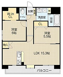 LUMIUS長嶺 3階2LDKの間取り