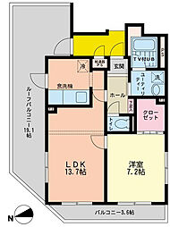 マノワール・カイリー 1LDKの間取図画像