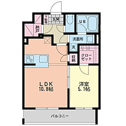 レゴリス成城2 1LDKの間取図画像