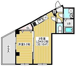 Vermilion 1階1LDKの間取り
